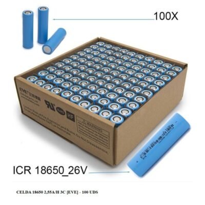 Celda 18650 2,55A/h 3C [EVE] (100 uds)