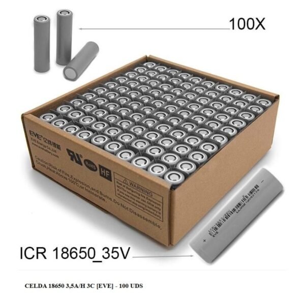 Celda 18650 3,5A/h 3C [EVE] (100 uds)